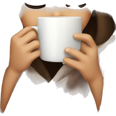 girl inside a blanket sipping coffee eyes closed emoji