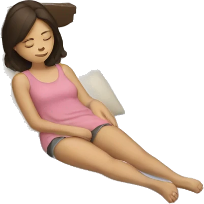 Brunette girl sleeping emoji