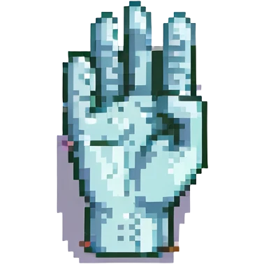 OK hand gesture emoji, retro and playful pixel art style emoji