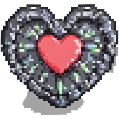 pixel art heart, simple and bold emoji