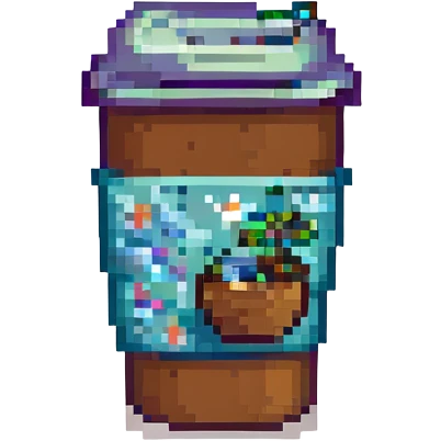 Make the coffee cup a to-go cup in pixel art style, with no background. emoji