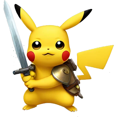 Pikachu with a sword emoji