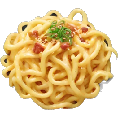 Samyang carbonara noodles in a bowl  emoji