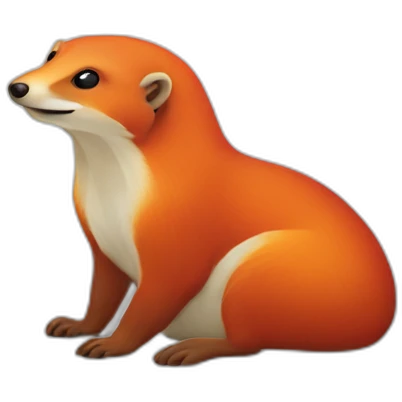 mongoose red white orange on a pillow emoji