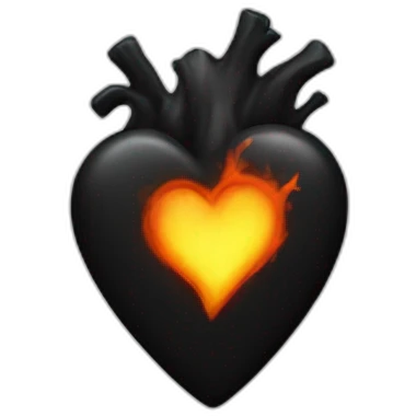 Black burning heart emoji