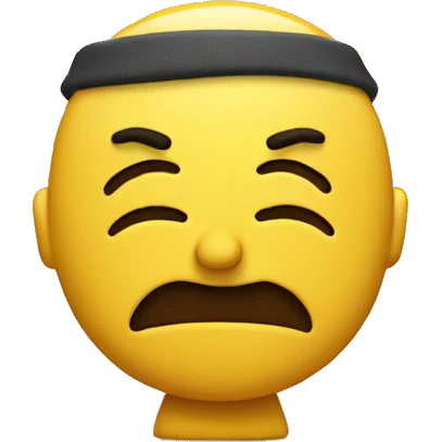 Yellow face head emoji patiently waiting with hands folded emoji