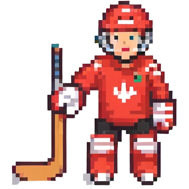 A hockey goalkeeper in red uniform emoji