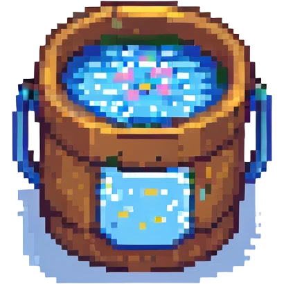 water bucket, pixel art style, retro look, 8-bit style emoji