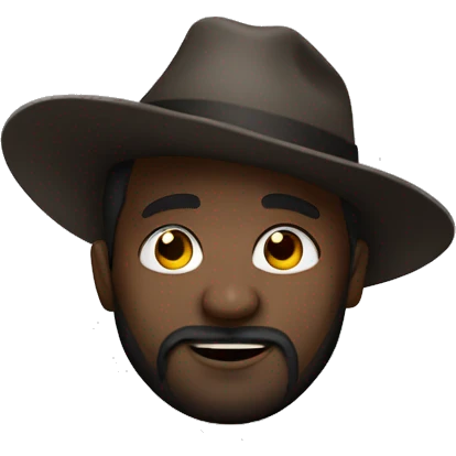 dark skinned man with hat that says LA and beard that only goes around the mouth and don the chin emoji