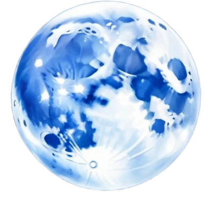 "A dark blue night sky with a glowing full moon, painted in soft watercolor strokes, dreamy and serene."
 emoji