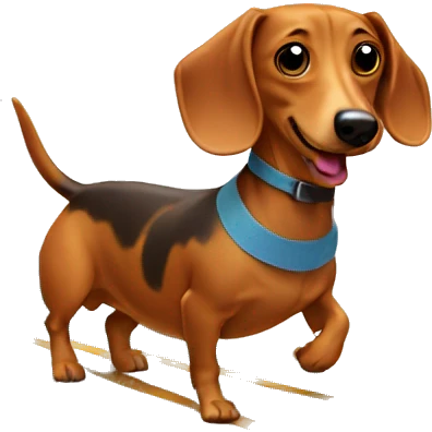 Wiener dog surfing emoji