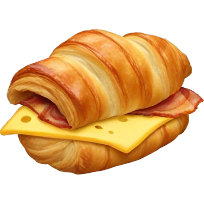 Bacon and cheese croissant  emoji