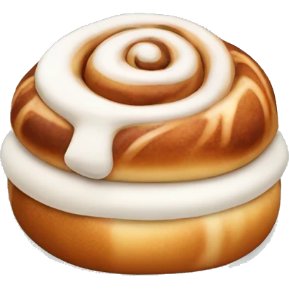 Cinnamon bun with marshmallow emoji
