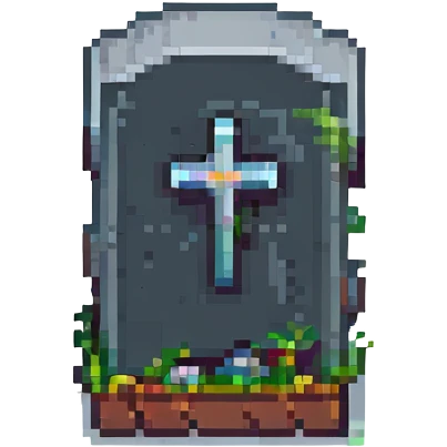 a headstone, pixel art style, small size, minimal details, transparent background emoji
