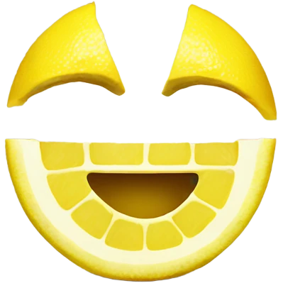 Smiley face with lemon slice in mouth  emoji