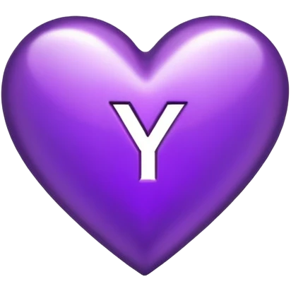The Letter “y” inside a Purple Heart emoji