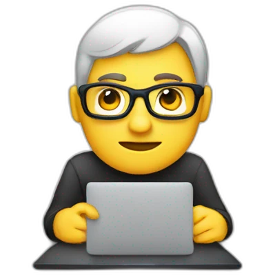 programmer codes on macbook emoji