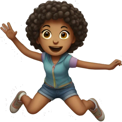 Short girl jumping over a wall emoji