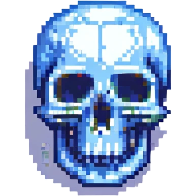 pixel art skull, simple and retro emoji
