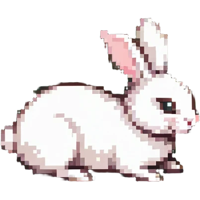 Add a green grassy field under and around the bunny, pixel art style, simple 2D flat colors, no other background details. emoji