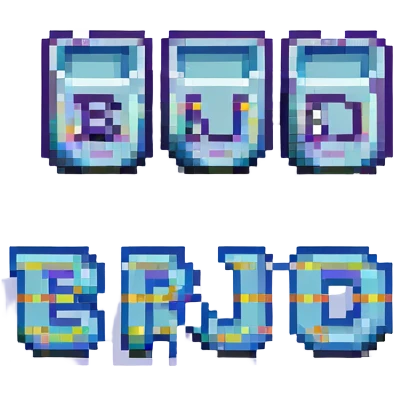 a pixel art icon representing 'brud', using blocky, 8-bit style lettering emoji