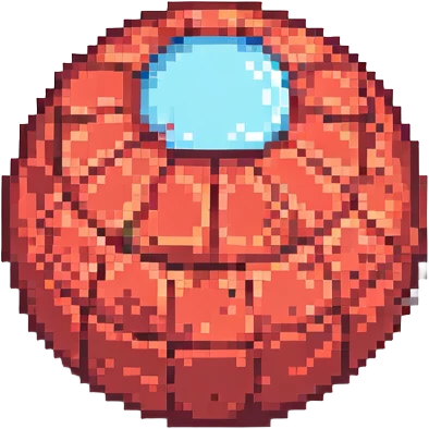 red sphere, pixel art style, no text emoji