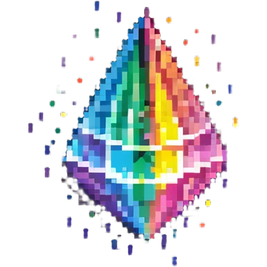 Exclusive member crystal with rainbow prism effect and floating particles emoji