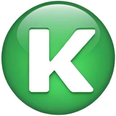 “K” on a green circle  emoji