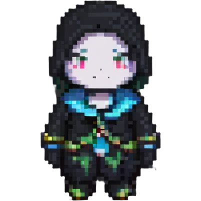 Huggy Wuggy character in pixel art style emoji