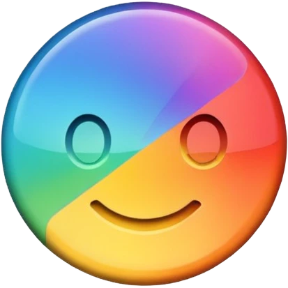 a colourful button not 3d or shading only 1 button emoji