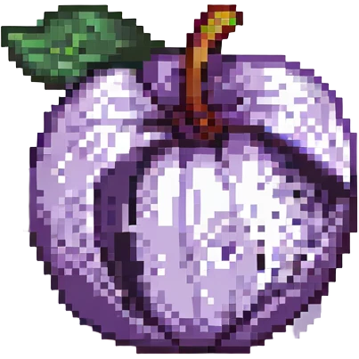 a plum with a bite mark emoji