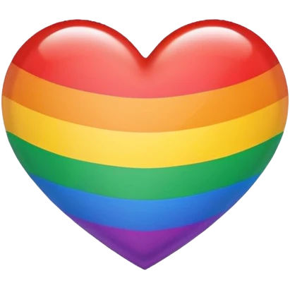 rainbow pride heart with bold rainbow outline emoji