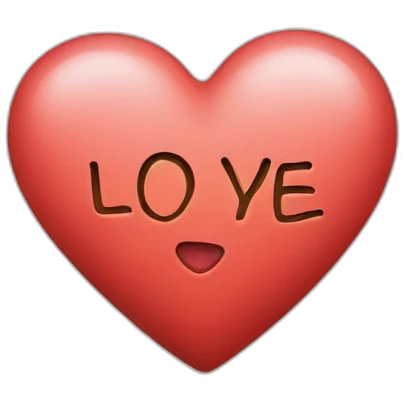 Heart with I love you texted on emoji