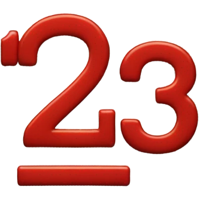 A red square displaying text that reads '123' emoji