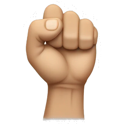 Clenched fist with thumb pointing out through between middle finger and ring finger emoji