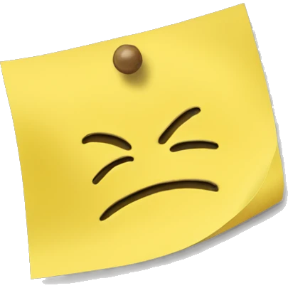A pinned yellow note emoji