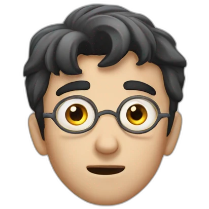 harry potter thinking with hands on chin and open eyes emoji