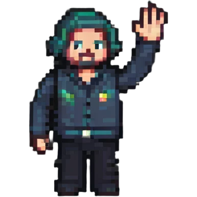 man waving emoji