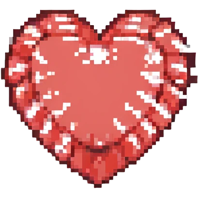 red heart pixel art inspired by iPhone emoji aesthetics emoji