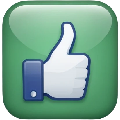Jade style rounded square Facebook icon button emoji