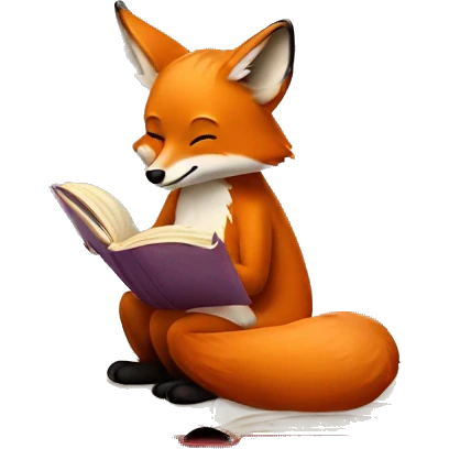little fox reading a book emoji