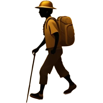 
una mezcla de sol + montaña + caminante estilo petroglifo emoji