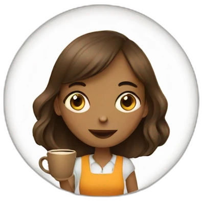 girl on work with coffee and clock emoji