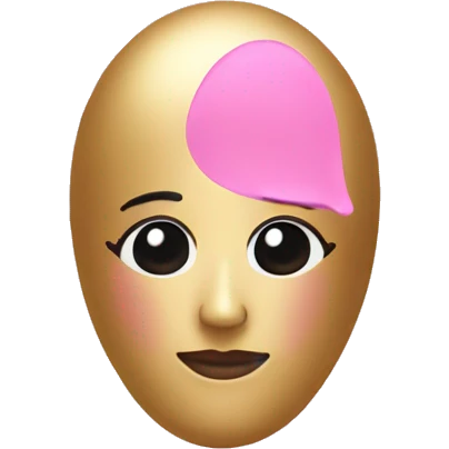 pink and gold beauty blender no face emoji