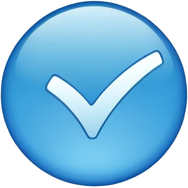 Un circulo azul de verificación emoji
