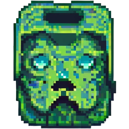 pixel art style Minecraft creeper face, simple and iconic emoji