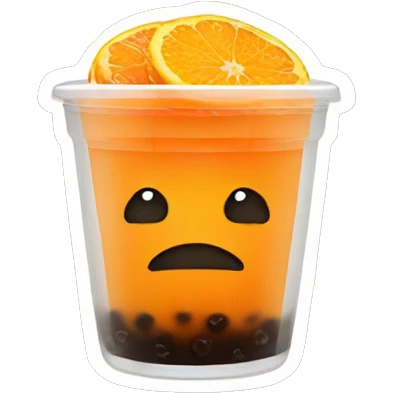 Orange boba  emoji