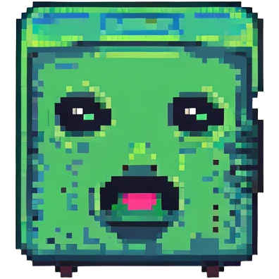 minecraft creeper face, simple, green and black emoji