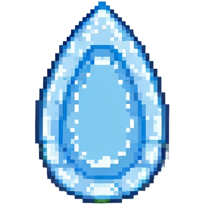 blue teardrop, classic pixel art style emoji