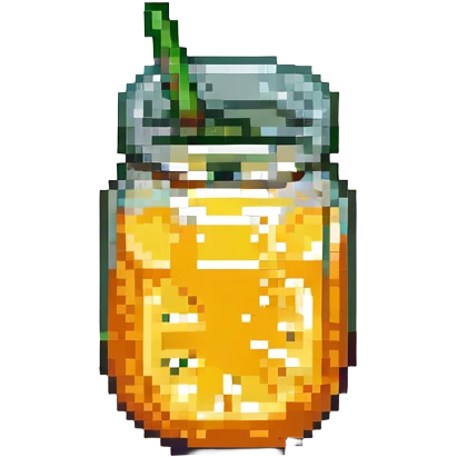 a glass of orange juice, pixel art style emoji